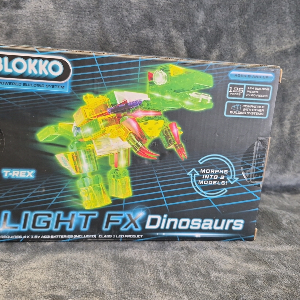 Blokko 3-in-1 Light FX Dinosaurs Building Kit LED Light-Up Bricks